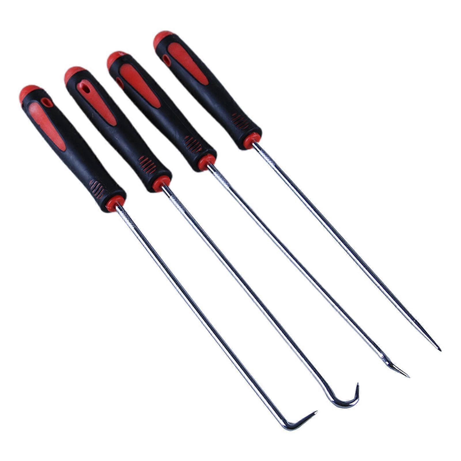 4Pcs Universal Auto O Ring Seal Pick Hooks Gasket Puller Rubber Handle for