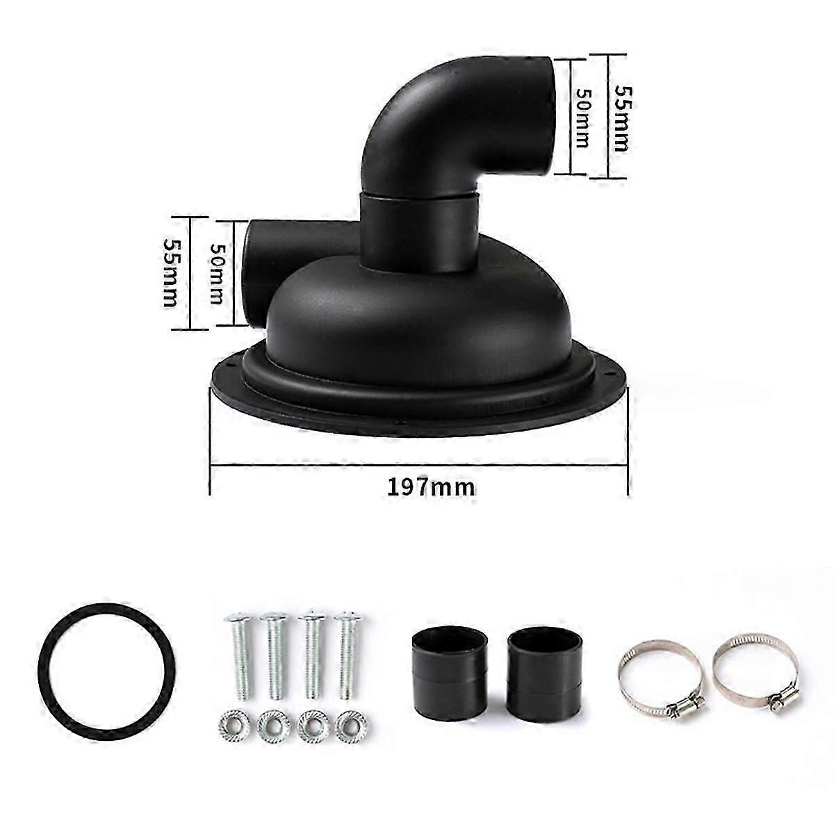2PCS Vacuum Dust Separator Cyclone Separator Lid with Elbow DIY Easy to Install Cyclone Cover Dust Collector JP