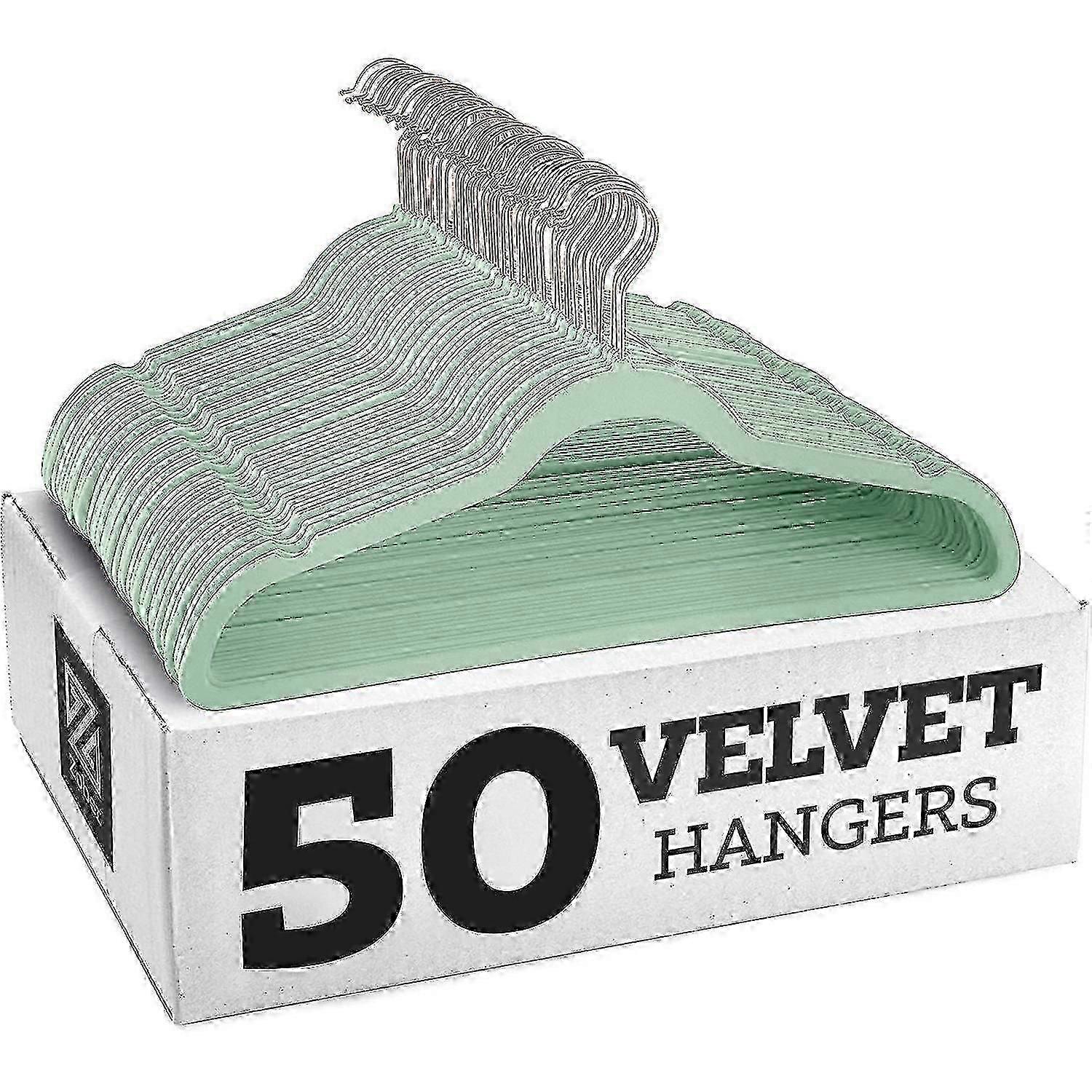 شماعات مخملية مانعة للانزلاق - شماعات بدلة (10 عبوات)