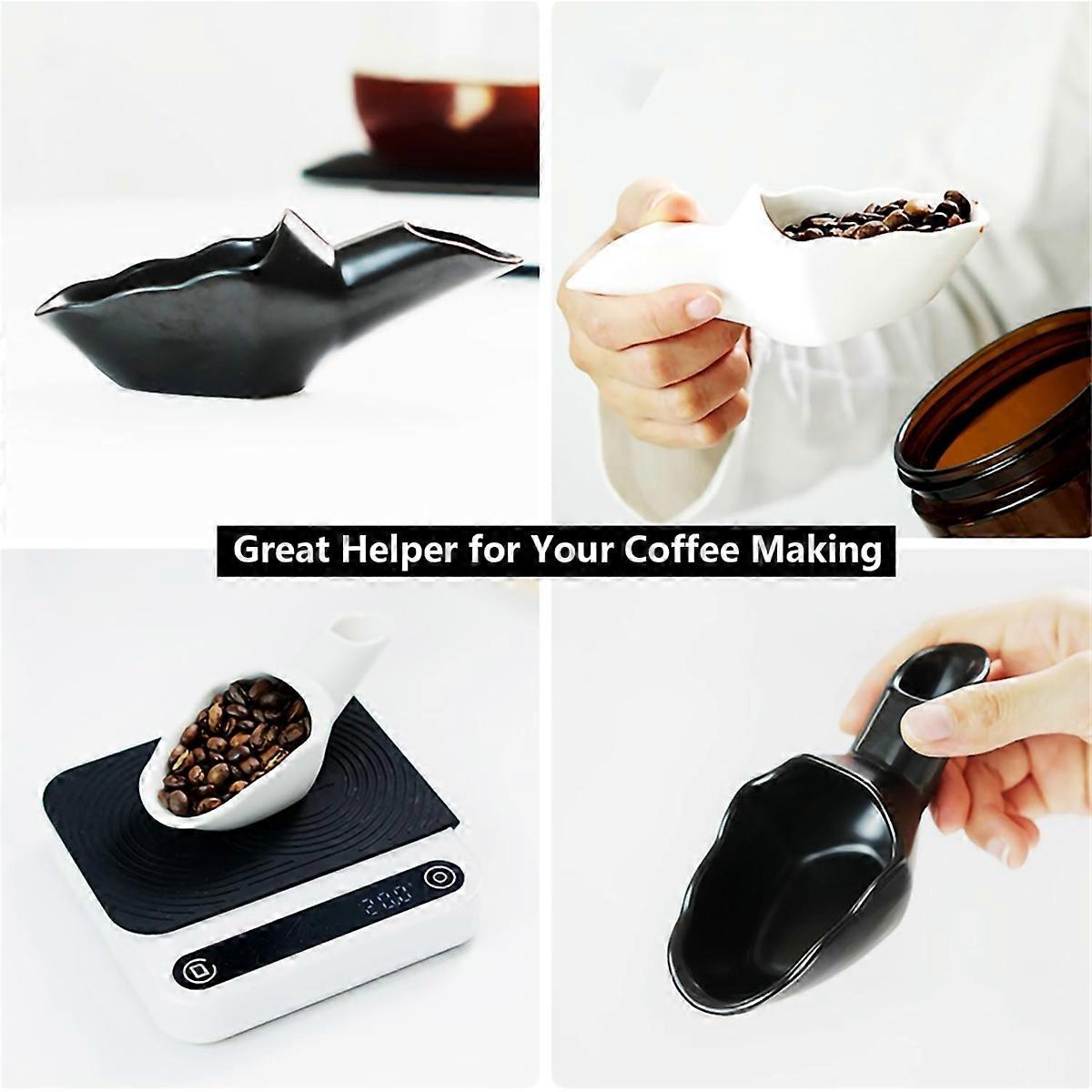 2PCS Coffee Bean Measuring Scoop Coffee Bean Dosing Cup White