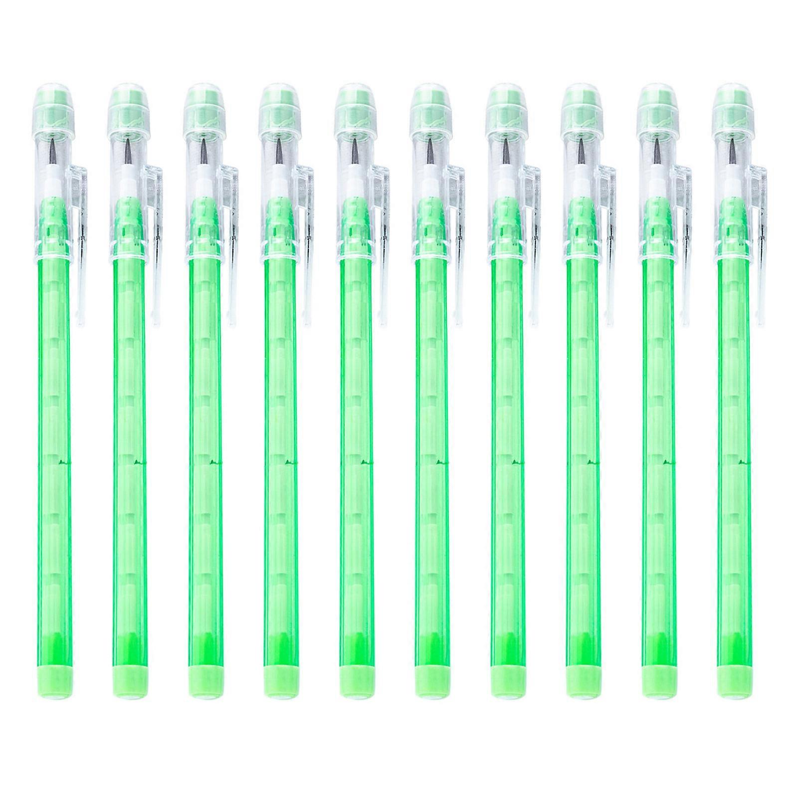 Dazzling, Translucent Çok Noktalı İtme Eğlenceli Kalemler ve Silgiler, Stacking Point Leads Kalem Seti Yeşil