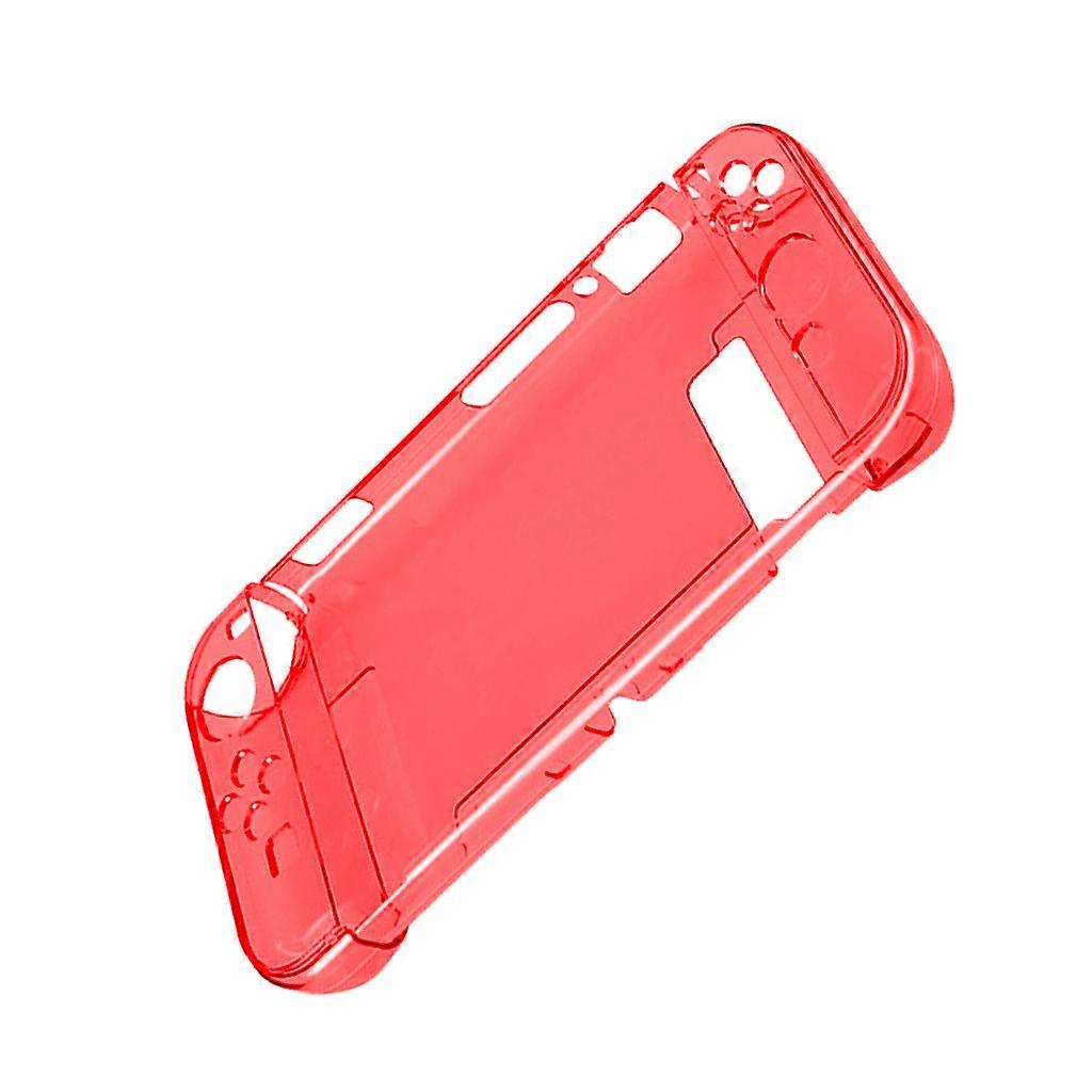 Translucent Game Console Protective Cover Clear Case for Switch Gaming Handle Dockable Shell Fashion Design Game Console  rosy