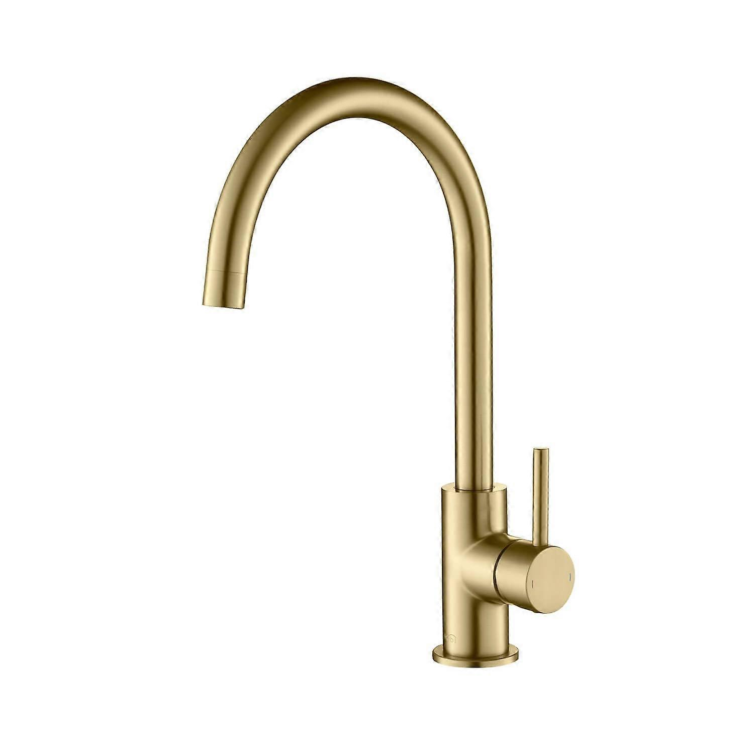 Brushed Gold Color High Arc Single Hole Bar Sink Faucet for Kitchen