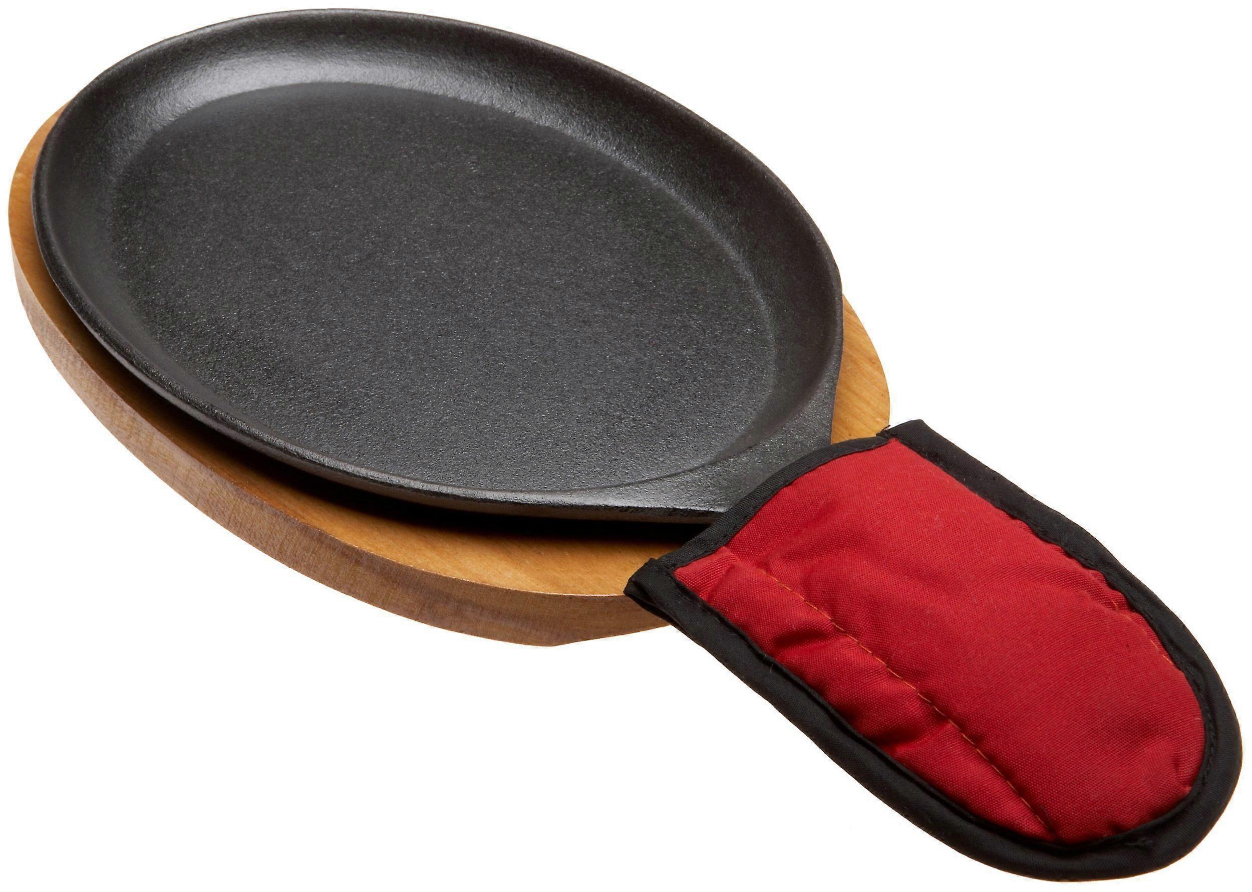 Pre-Seasoned Fajita Platter Set for Cooking - Cast Iron, 12-Inch Size, Ideal for Grilling and Searing