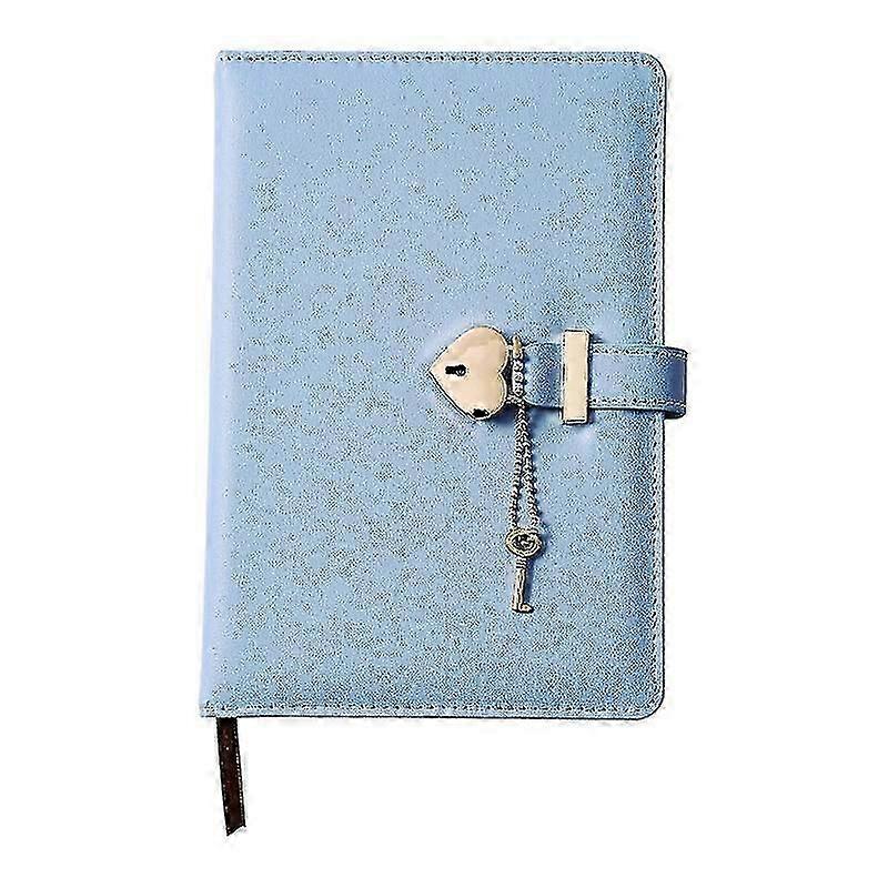 Pu Leather Vintage Lockable Journal Notebook With Heart-shape Padlock And Key