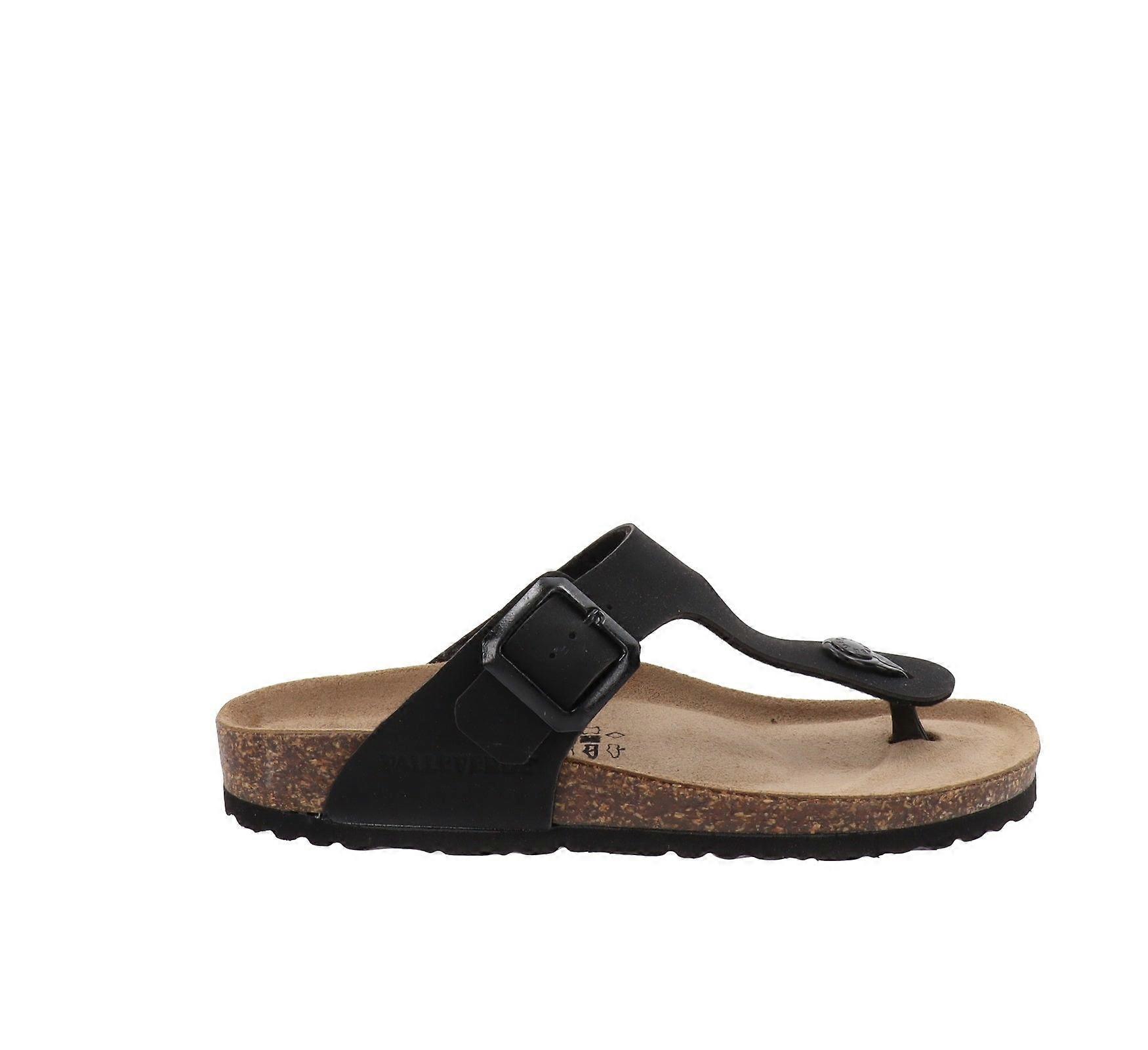 Sapatos Femininos Valleverde Chinelos de Couro Falso com Fecho de Fivela VVVG830QP