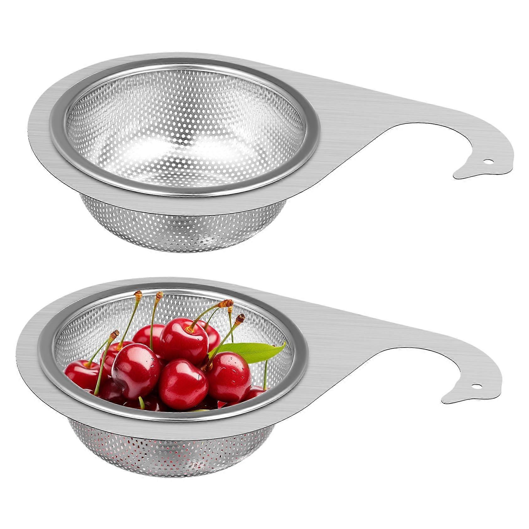 Stainless Steel Swan Kitchen Sink Drain Strainer Basket 2 Pcs Versatile Hanging Filter for Fruits and Vegetables Easy Install