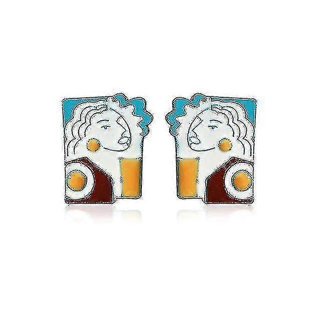 うーん、肖像画のイヤリングジュエリーアクリルスタッドイヤリング