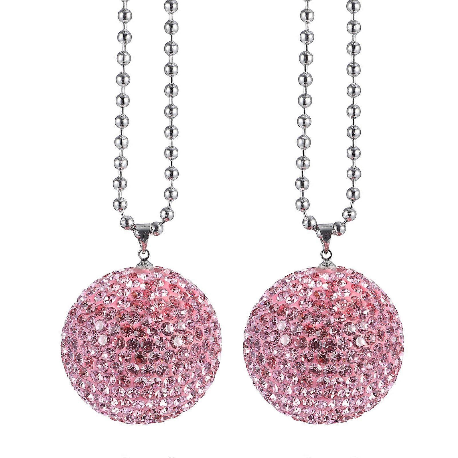 2Pcs Ceiling Fan Pull Chain Light Pull Chain With Crystal Ball Pendant Extension
