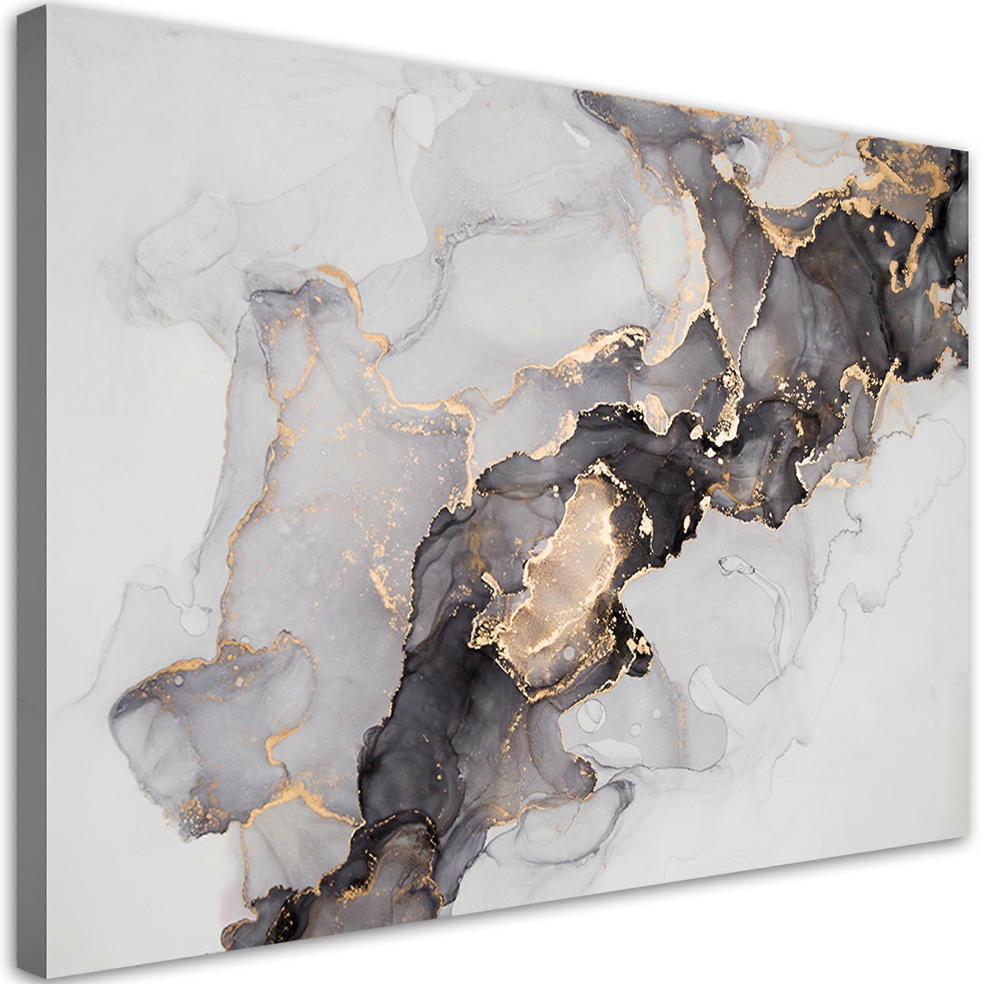 Impression sur toile, marbre texture abstraction - 90x60