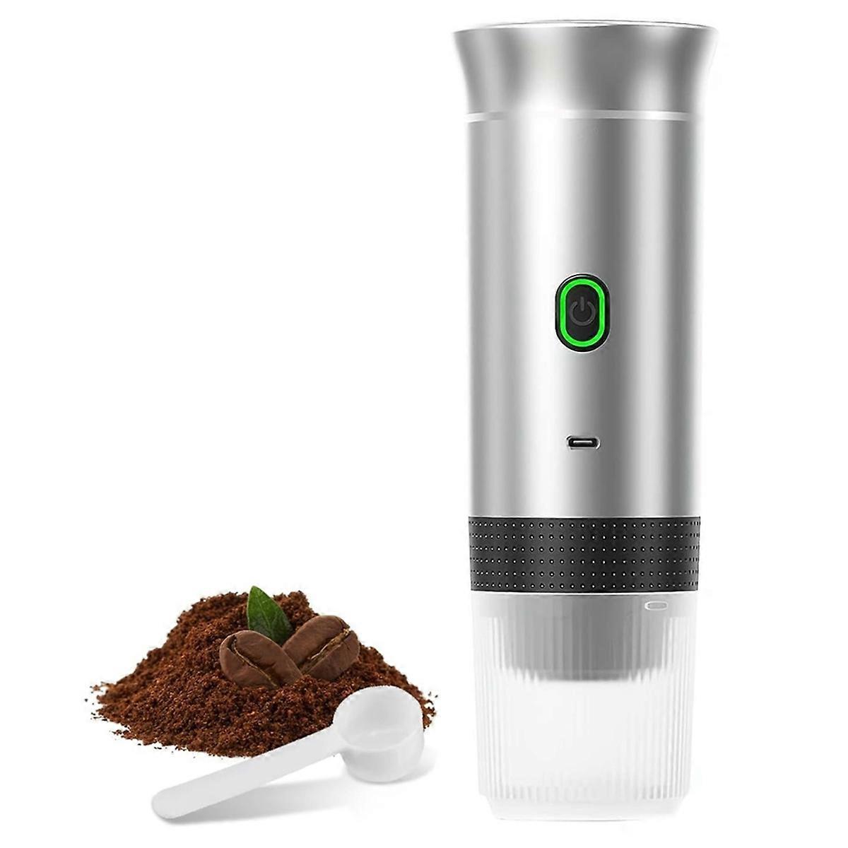 Electric Portable Espresso Coffee Machine Camping Coffee Maker Silver