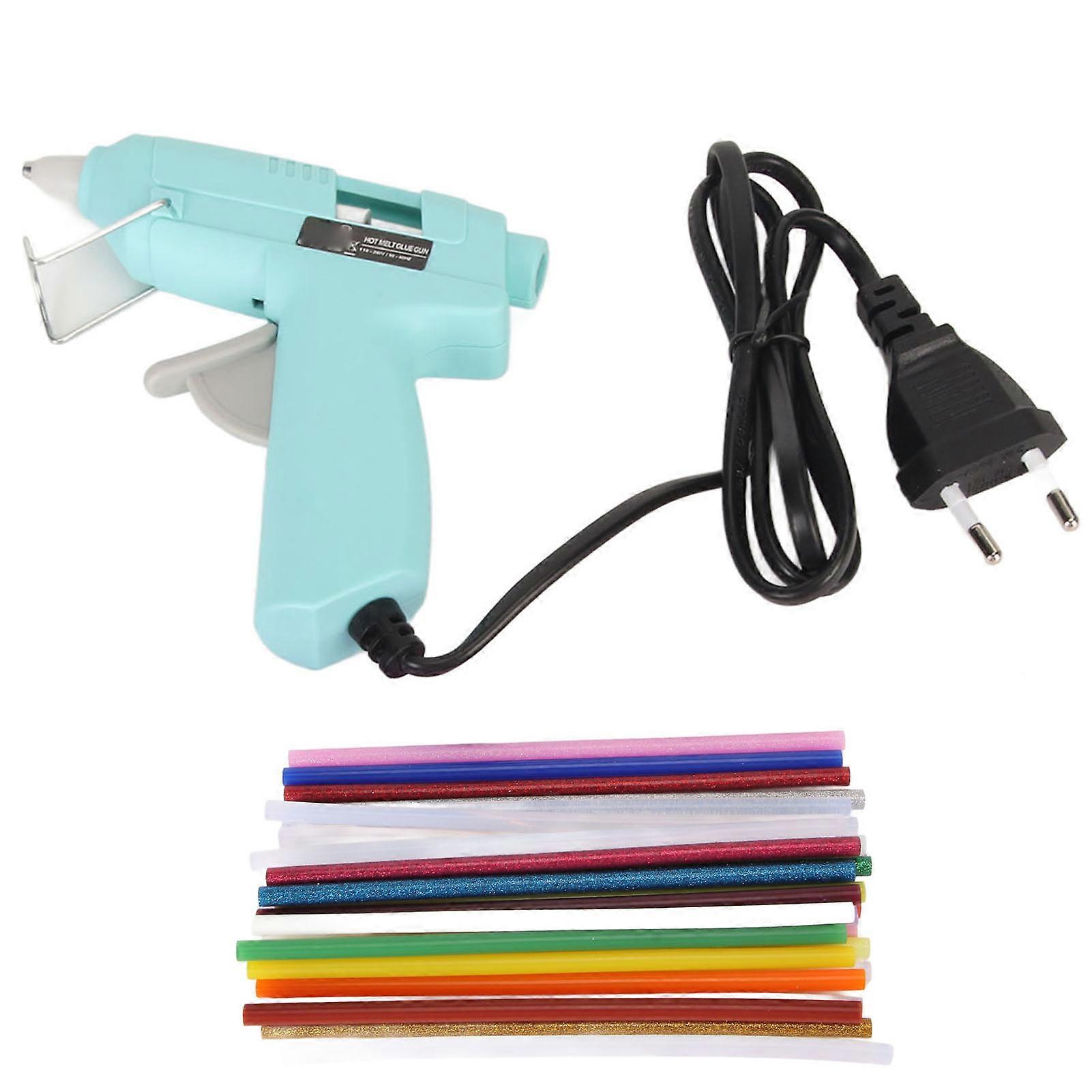 Hot Glue Tool 20W Fast Preheating DIY Mini Hot Melt Machine with 30 Glue Sticks for Home School Blue