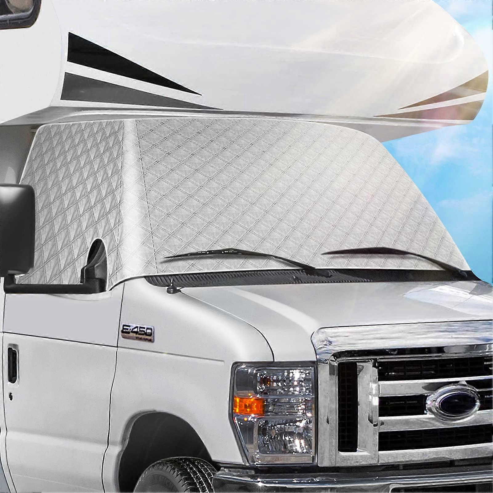 RV Windshield Cover Compatible with Class C Ford E450 1997 Motorhome, Ice Snow, Sunshade