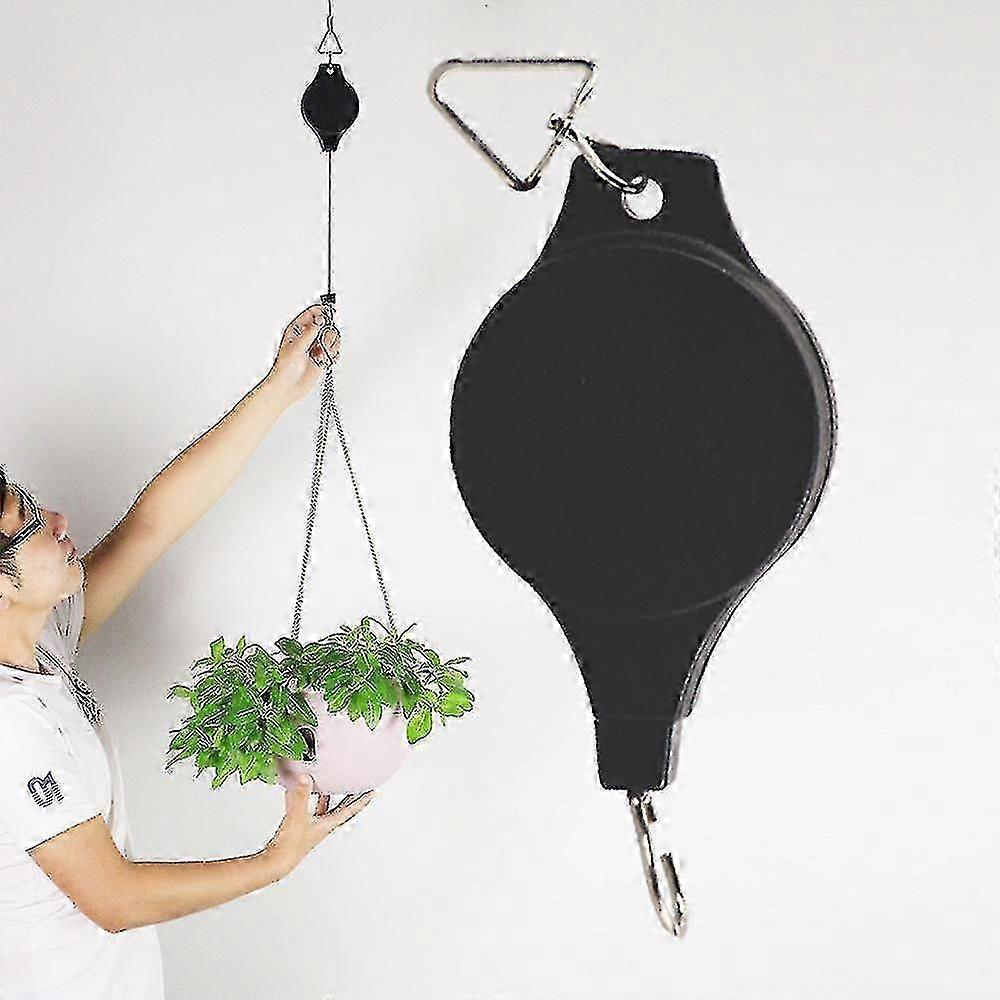 Retractable Pulley Hanging Basket Pull Down Hanger Garden Plant Pots Hook