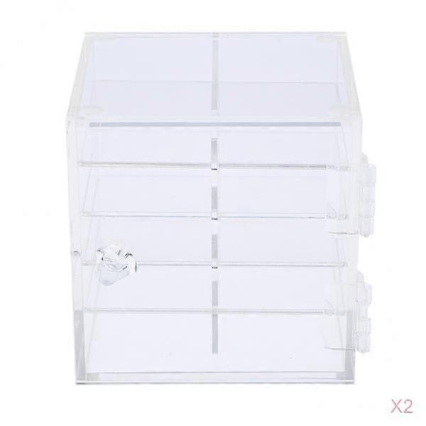 Acrylic 10layer False Lash Storage Case Organizer Makeup Glue Pallet,2 Pieces