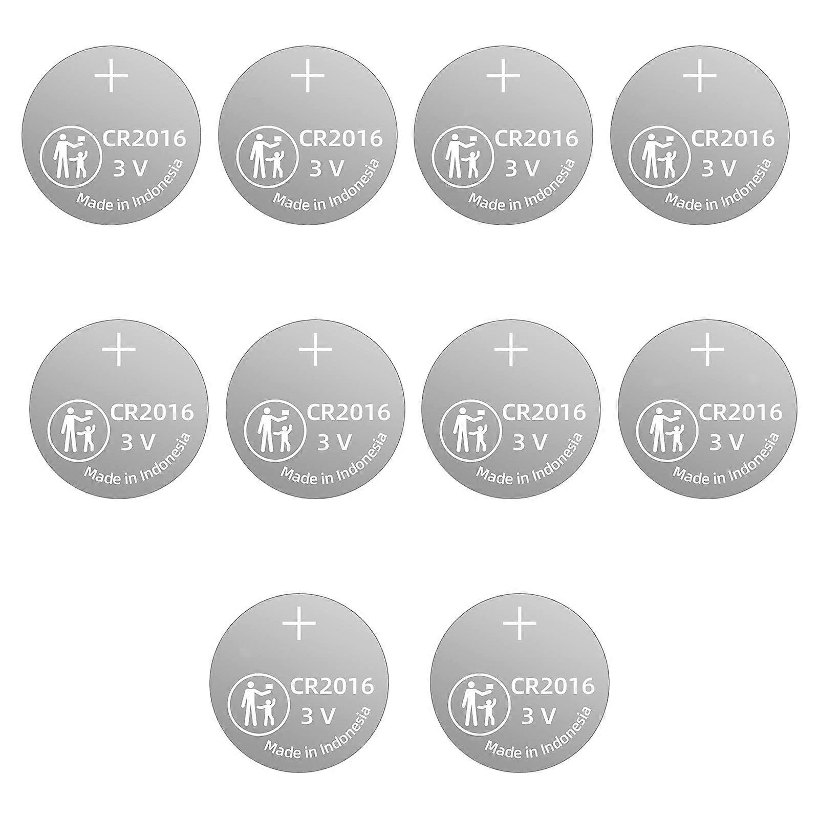 Powerful CR2016 Button Cell Batteries Suitable for Car Remote Control Devices Calculator Computer Motherboard Pack of 10