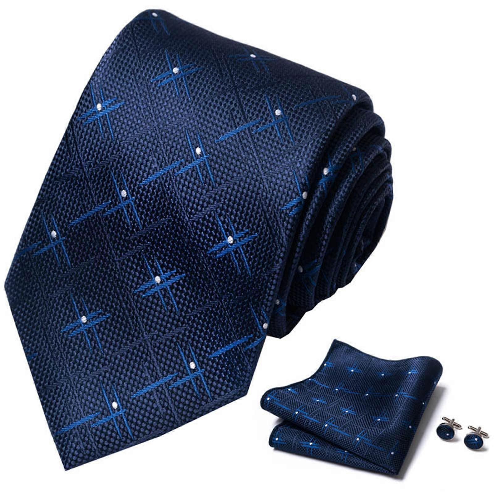 Cravatta Sciarpa Accessori Set Cravatta Sofisticata, Pocket Square Sciarpa e Gemelli Eleganti