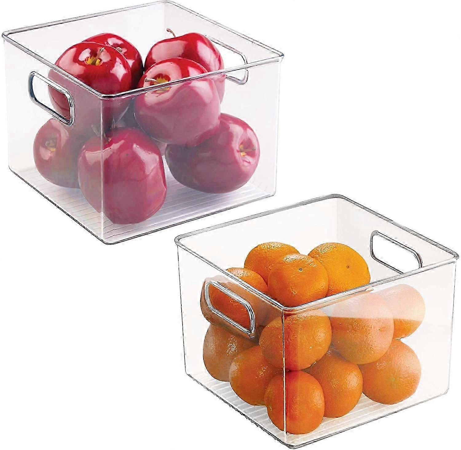 2 Pack BPA-Free Clear Kitchen Organizer Stackable Storage 8x8x6