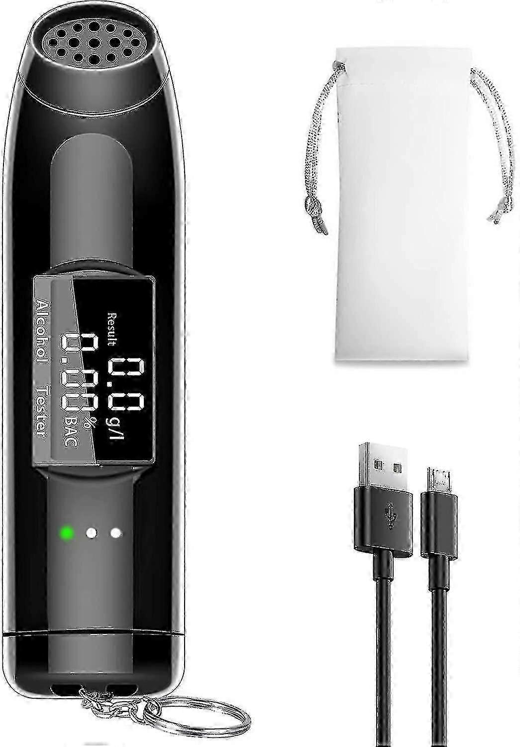 Portable Alcohol Tester High Accuracy Alcohol Detector With Lcd Display Rechargeable Digital Breathalyser Drunk