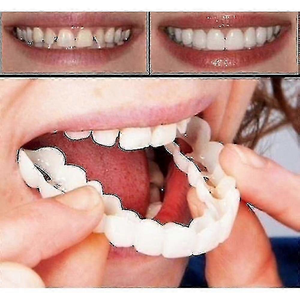A Pair Upper & Lower High Quality Denture Instant Smile Comfort Fit Flex Cosmetic Teeth Denture Teeth Top Cosmetic Veneer RS[