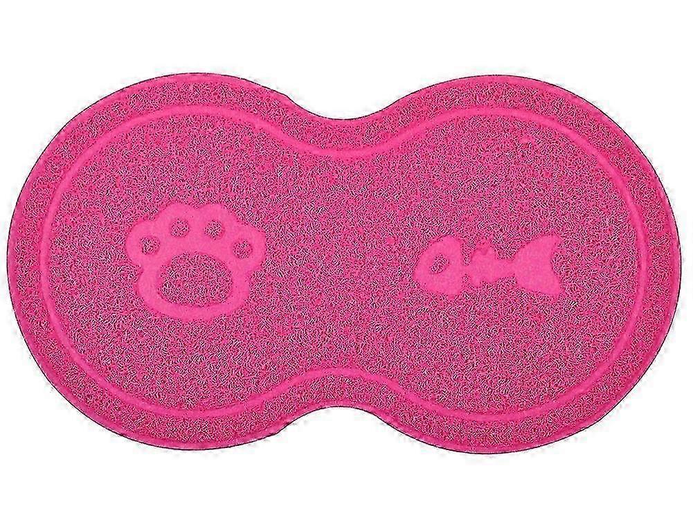 Kaymaz Su Geçirmez Kedi Kumu Matı 46x26 cm, Köpekler ve Kediler İçin Kolay Temizlenen Evcil Hayvan Matı - Rose