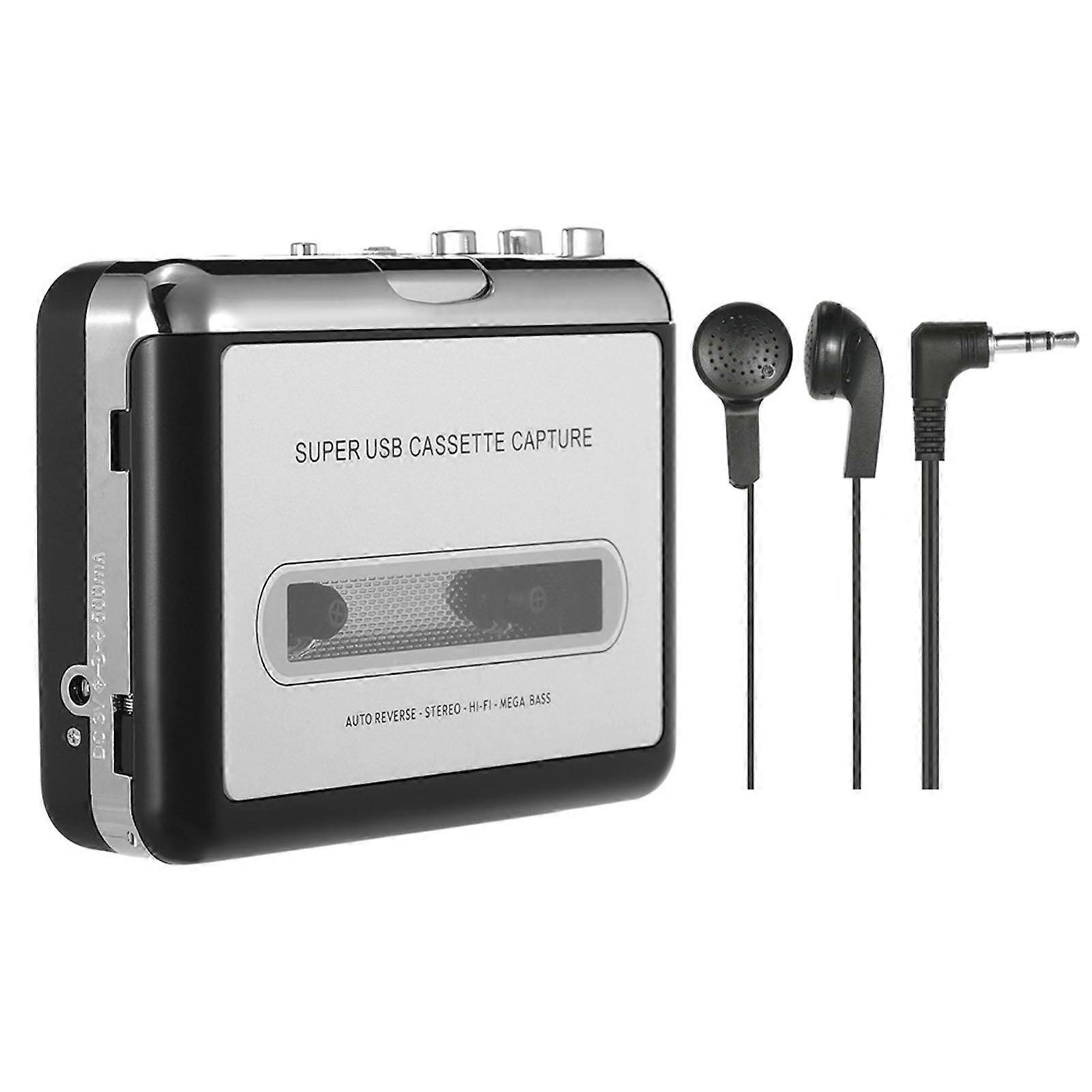 USB Cassette Converter Cassette Tape to MP3 Converter HiFi Sound Quality Portable Music Player with Earphone