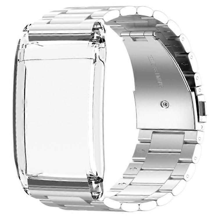 Compatible For WHOOP 4.0 Watch Band 3-beads Solid Metal Strap Integrated with Protective Case