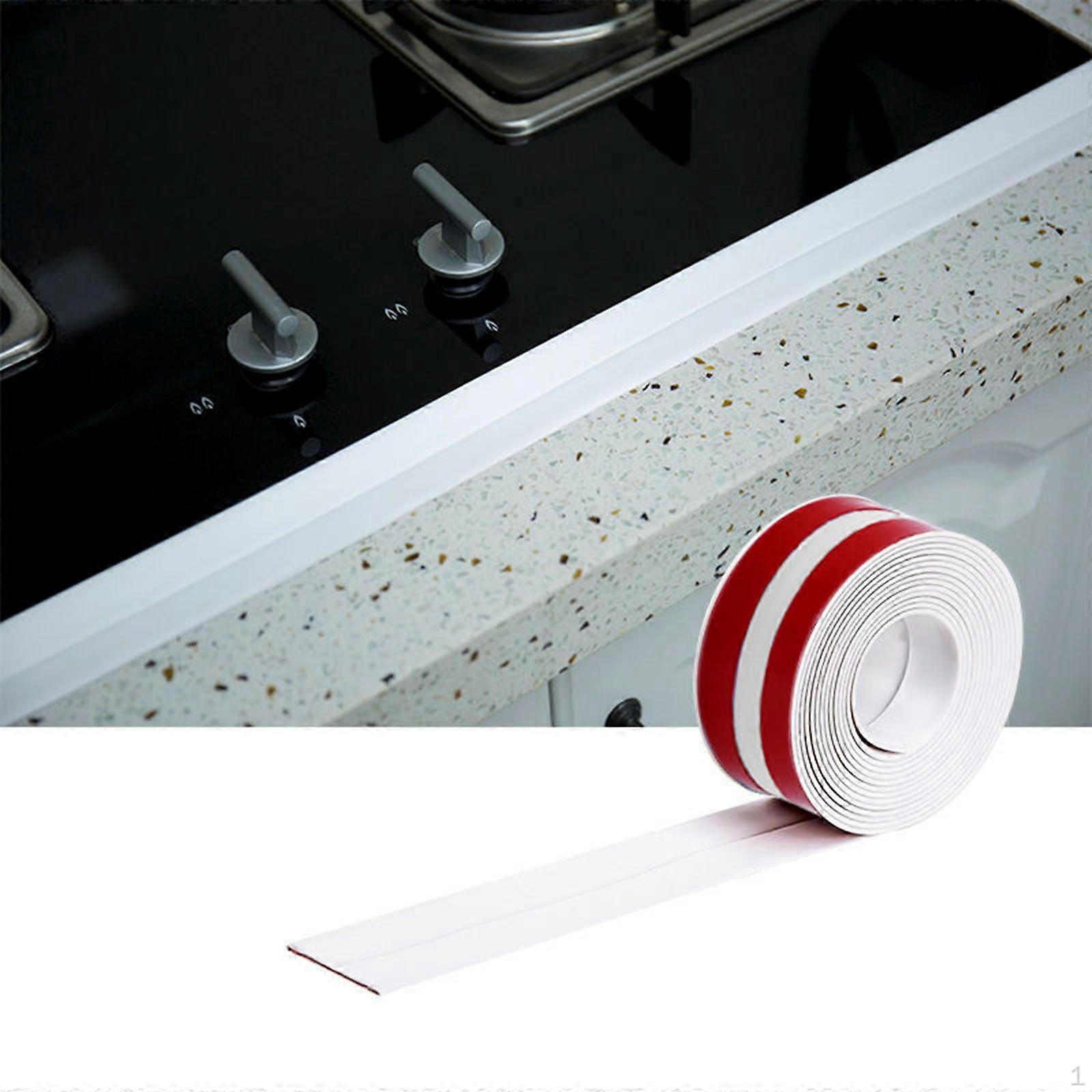 2 Pieces Caulk Strip Sealant Tape 1.5"x10.5ft Portable Toilet Seam Stickers Sealing for Bathtub