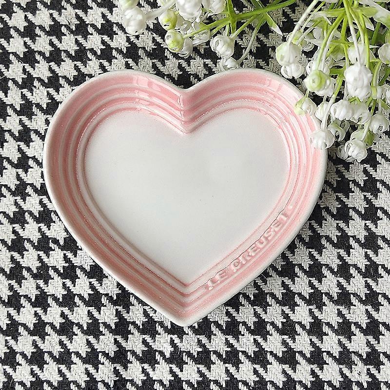 12cm Gradient Heart-shaped Ceramic Dishes, Underglaze Color Simple Tableware,Dip Dish Desserts Snacks Plate Utensils for Kitchen