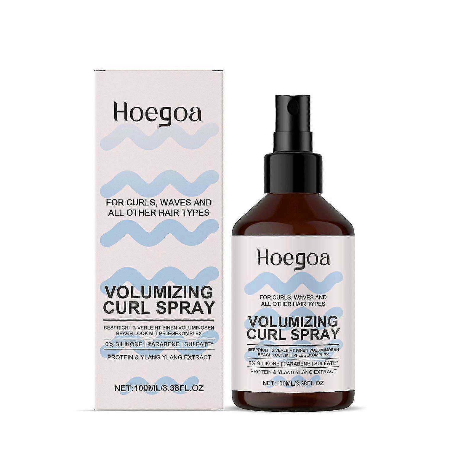 Volumising Curl Spray - Curl Spray with Rice Protein - Vegan Refresher Spray for Volume & Shine - Curly Method Compliant - Curl Care for Natural Curls