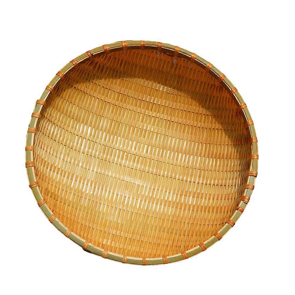 Bamboo Woven Holder Tray for Fruits and Snacks, Space-saving Solution