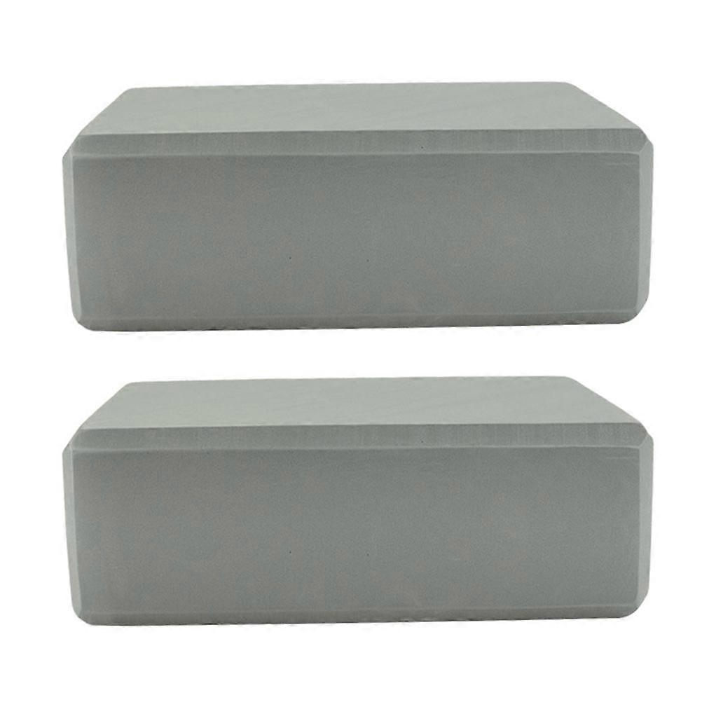 Yoga Blocks Set of 2 High Density Eva Cushions for Stability, Support & Grip Non Slip Exercise Bricks for Home or Studio Use Grey Fitness