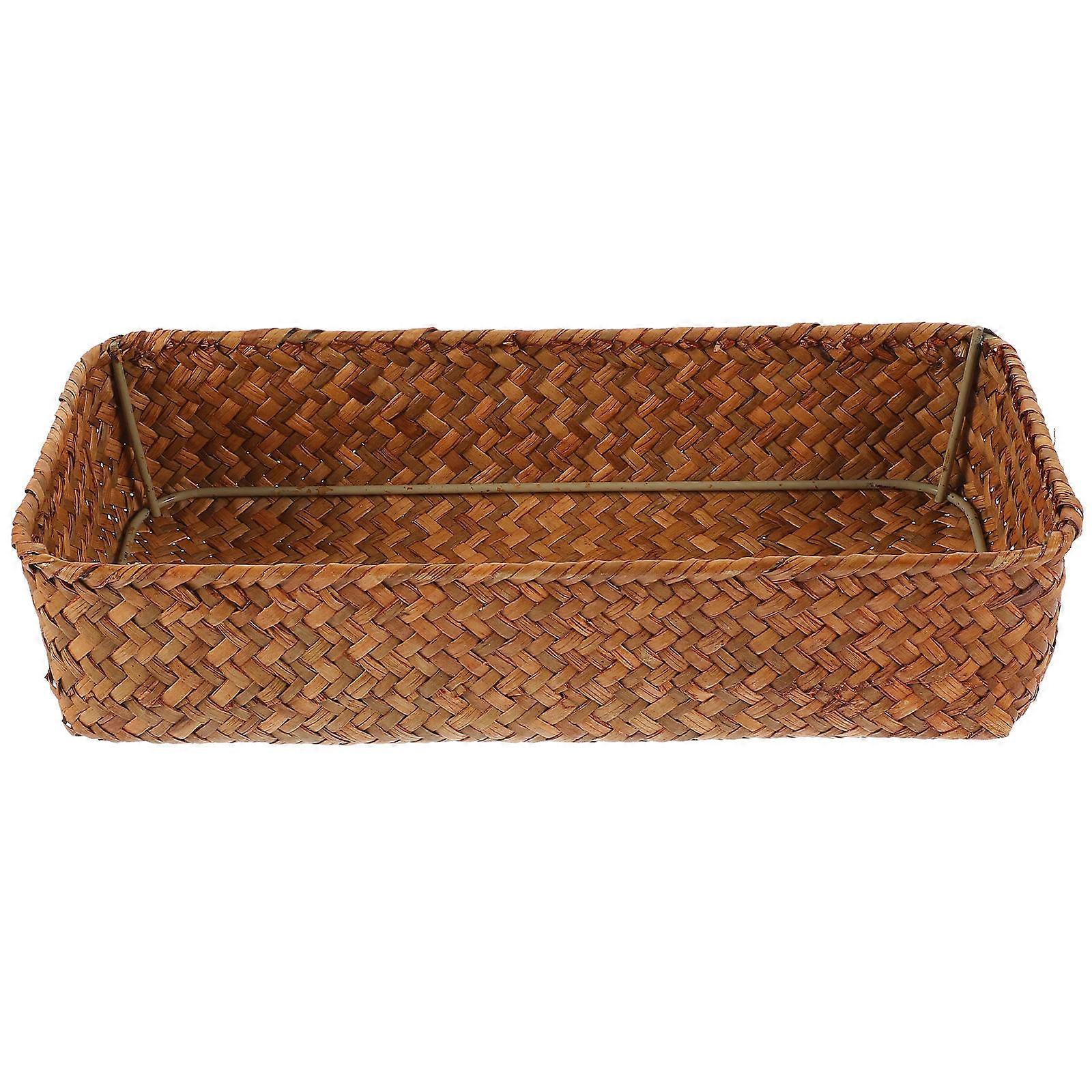 Kitchen Organizer, Woven Basket for Cutlery and Table Condiments, Sturdy Construction
