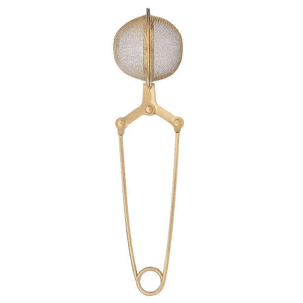 Golden Tea Infuser Stainless Steel Mesh Tea Strainer with Handle for Coffee and Spice Diffusion