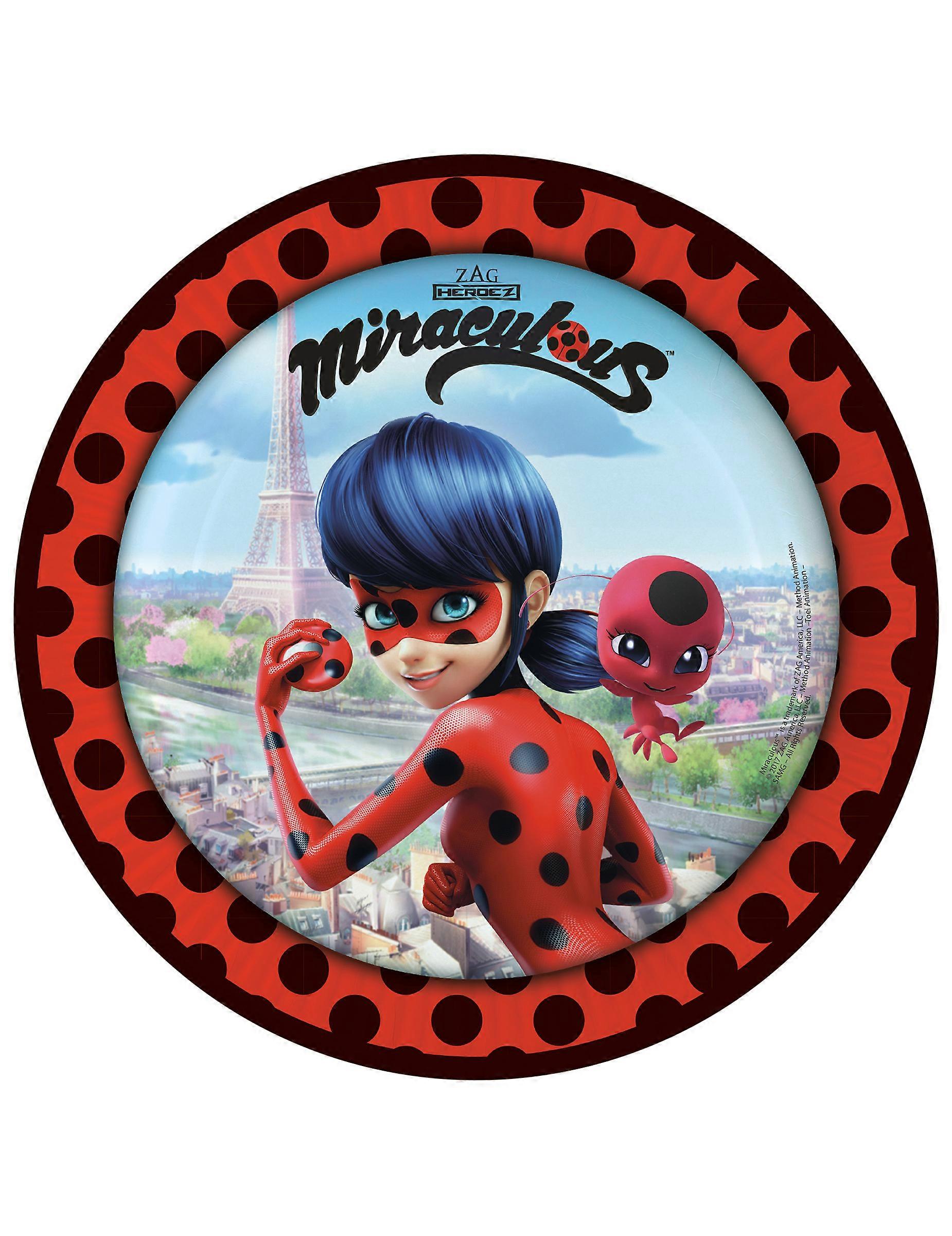 8 Ladybug in Paris paper plates 23 cm