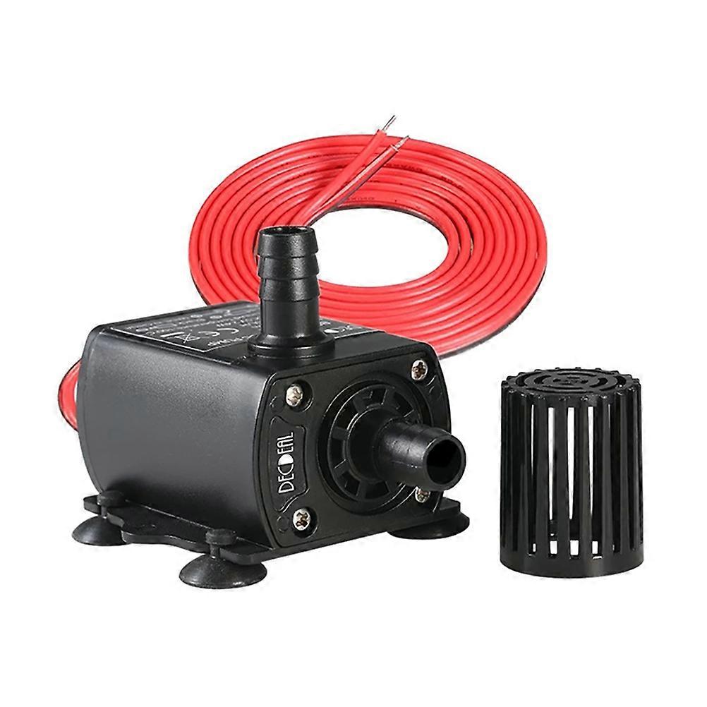 Mini Submersible Water Pump for Fountain Aquarium Black Plastic Adjustable Flow Rate 0°C to 100°C