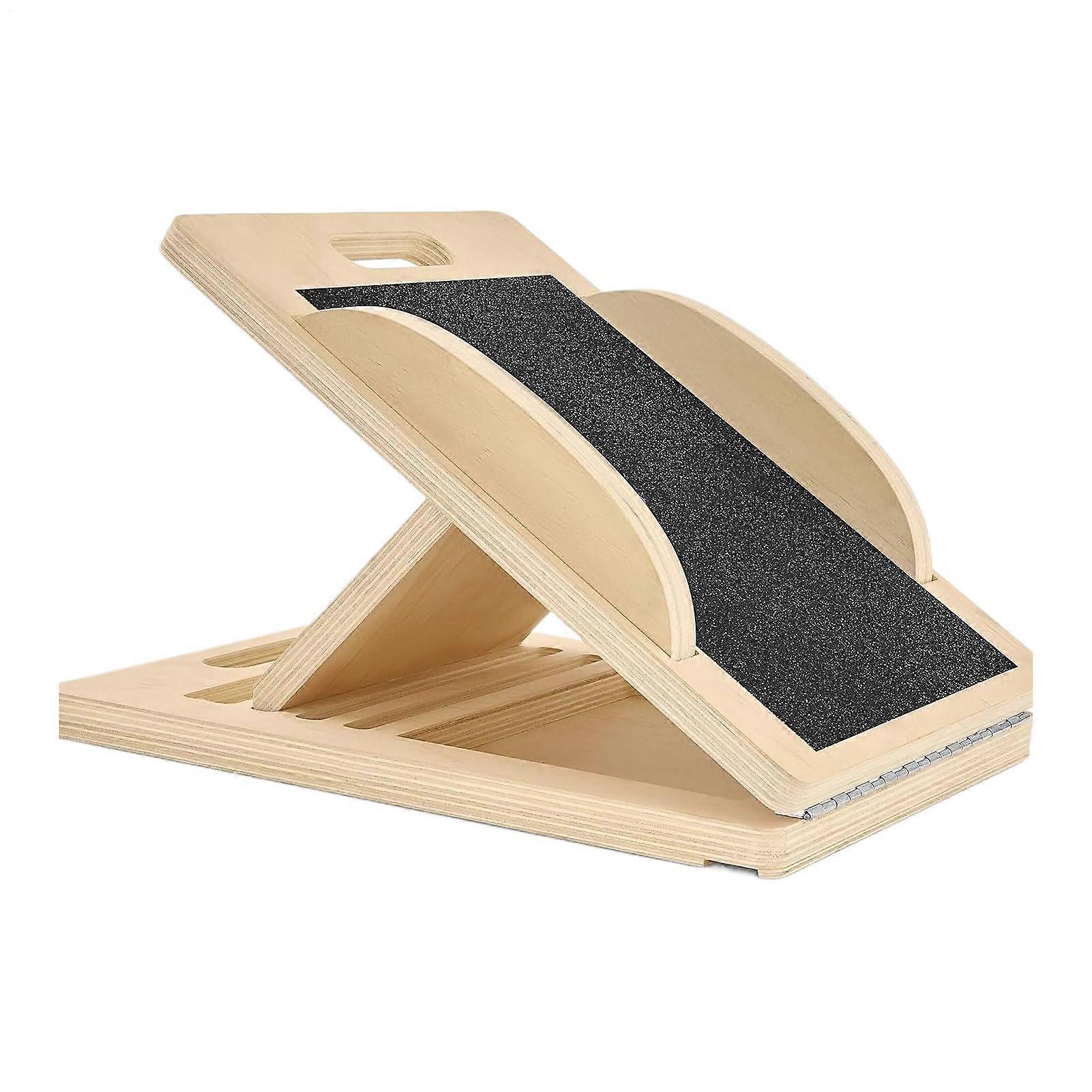 Kalb Stretch Board Adjustable Incline Board Wooden Calf Stretch Board Leg Rehab Tool