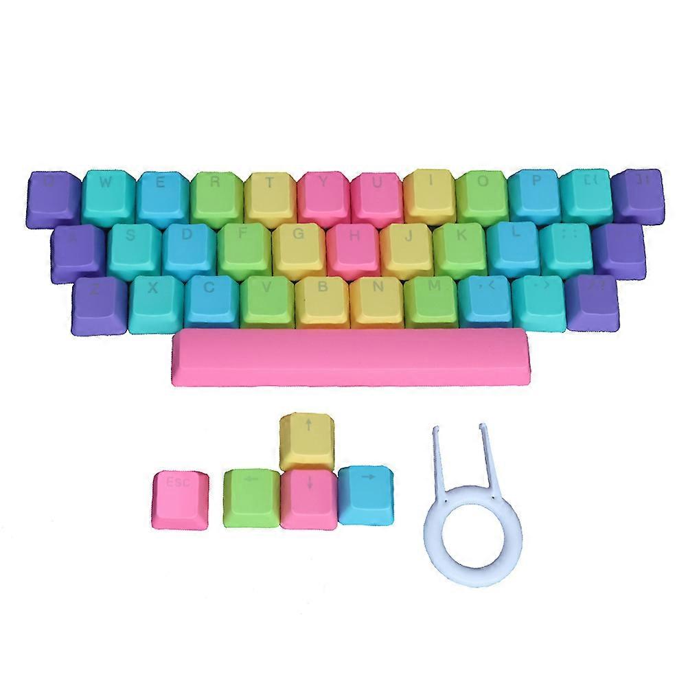 Rainbow Color Keyboard Key Caps Set with Key Puller for DIY Home Decor