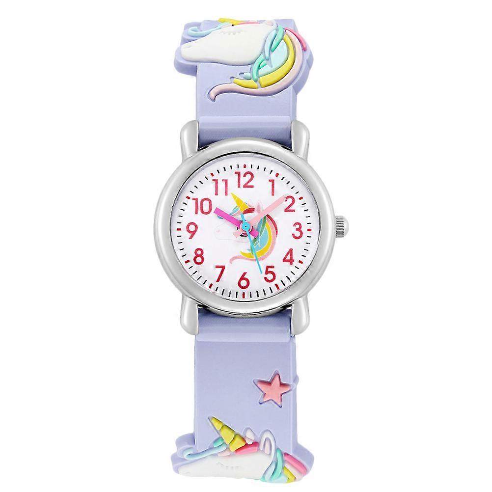 Orologio per bambini per ragazze Creativo Cartoon Unicorn Shape 3D Design Regolabile 1 confezione