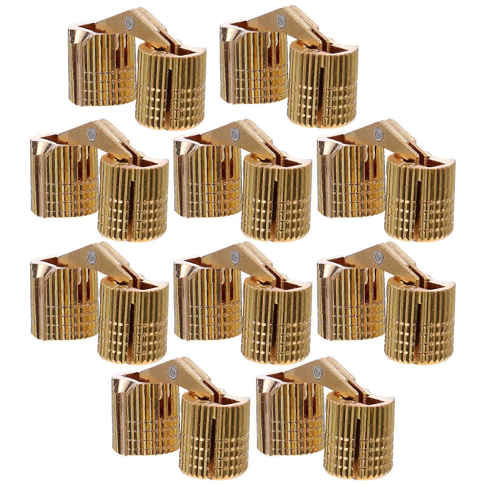 Cabinet Hinge Brass Hinge Lightweight Furniture Assembly 2.5X1.5cm Mute Smooth Closing 10Pcs
