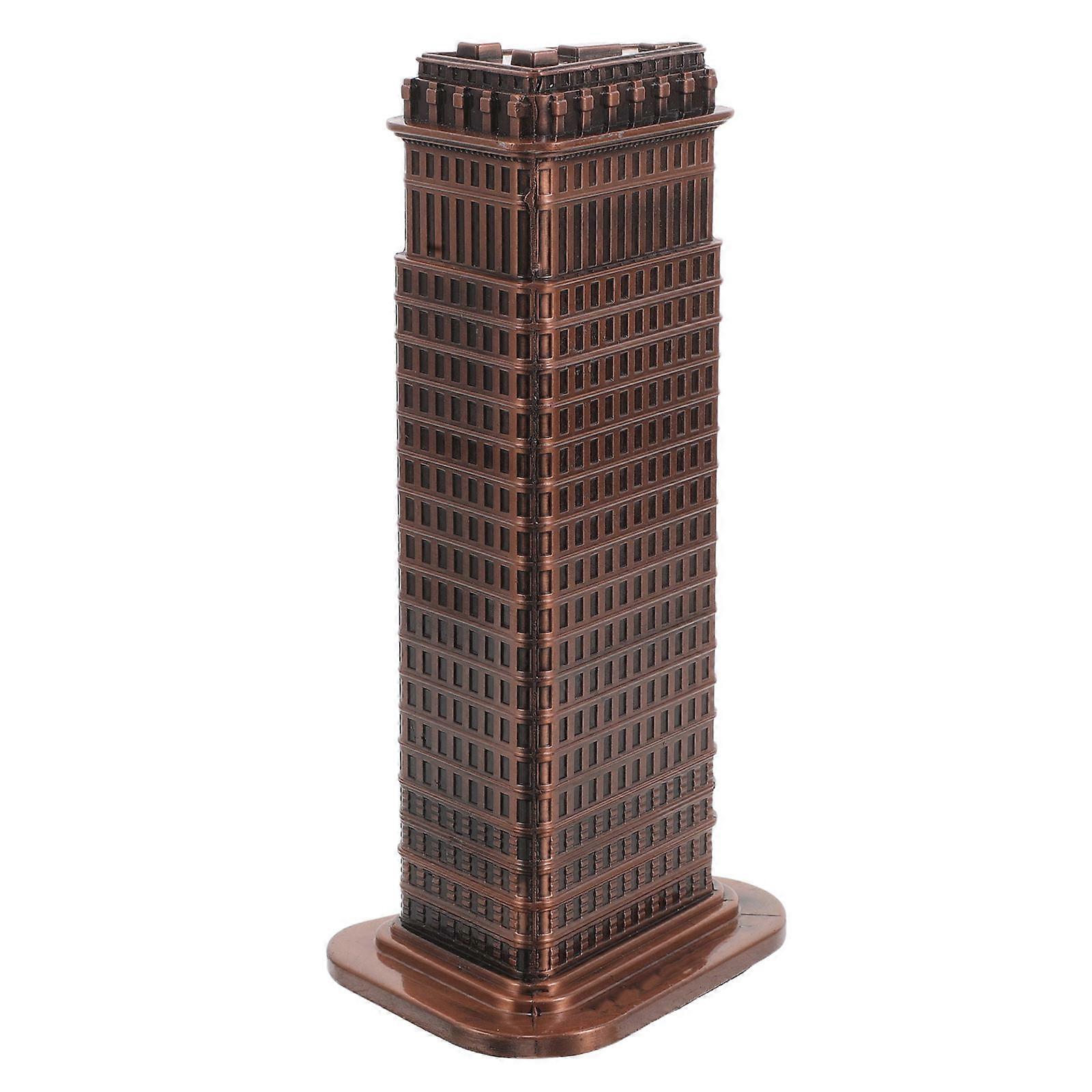 Travel Souvenir Vintage Metal Building Model Flatiron Shape Alloy Craft Office Desk Ornament Home Decoration 1Pack