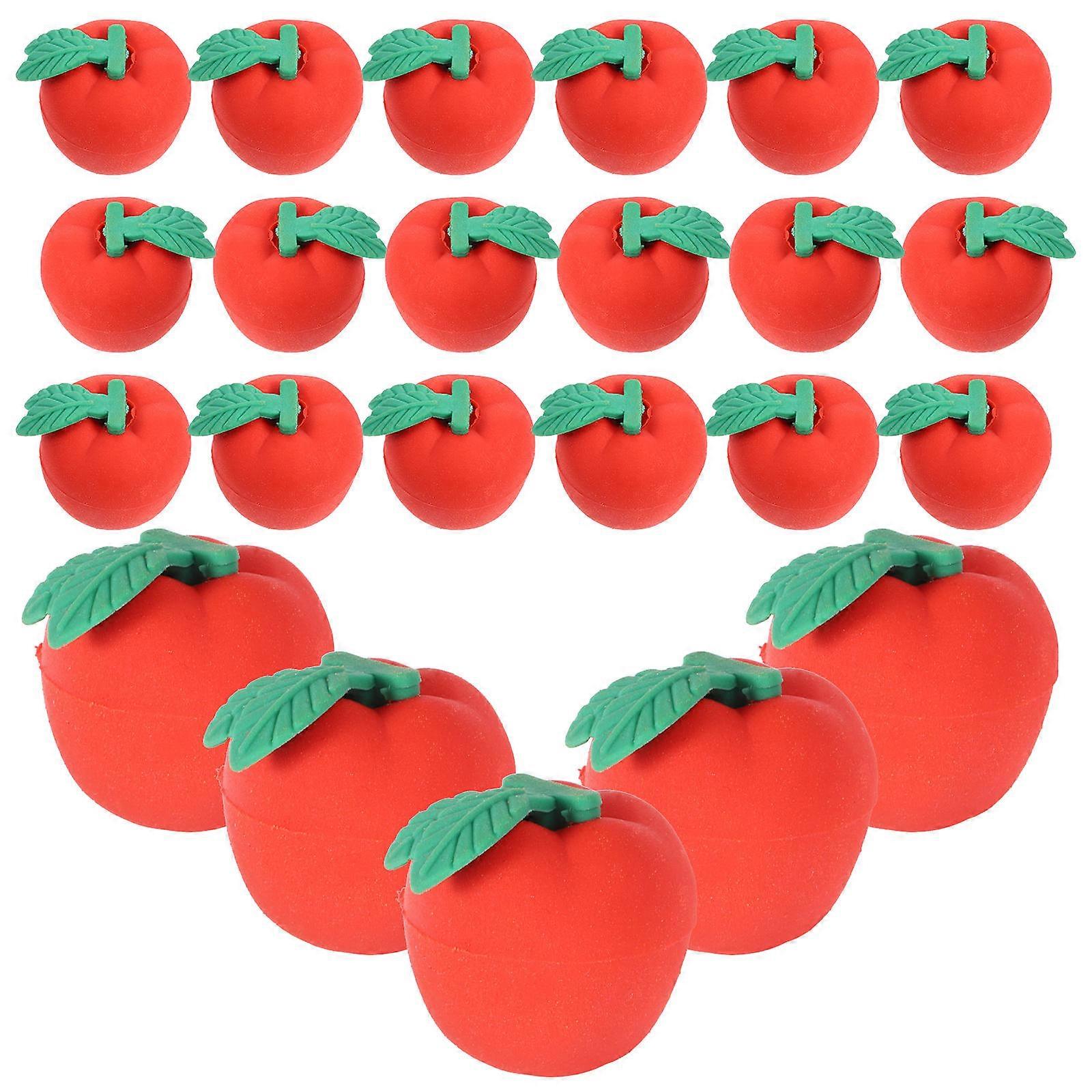 20pcs Cute Apple Erasers Fun Rubber Fruit Erasers for School Supplies, Classroom Rewards, and Back to School Parties Pencil Mark Remover