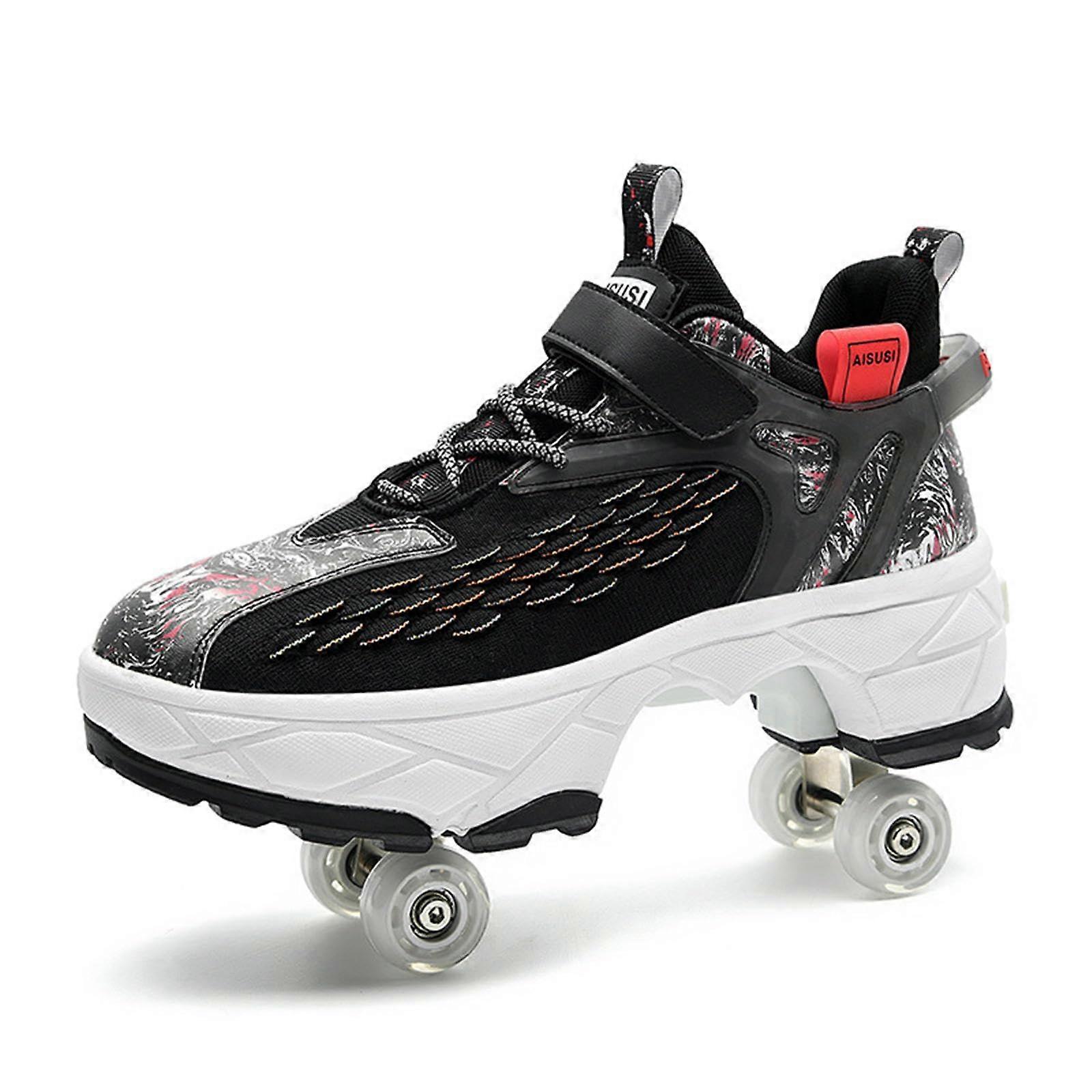 Roller Skates Adjustable Inline Skates For Boys And Girls Unisex Size 42 With Wheels