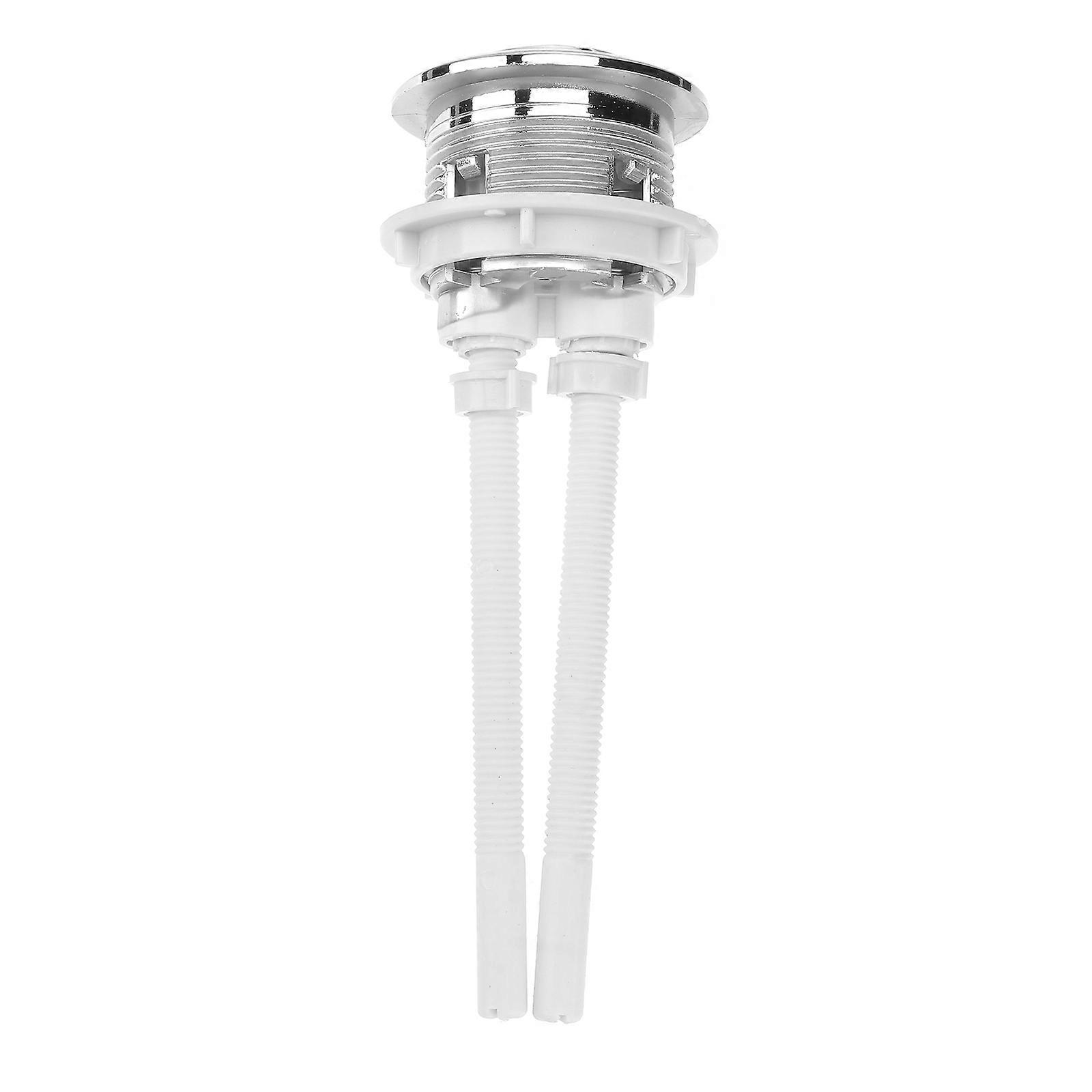 Dual Flush Toilet Tank Push Button Electroplating Finish Bathroom Use 38mm Silver Round Head 1Pack