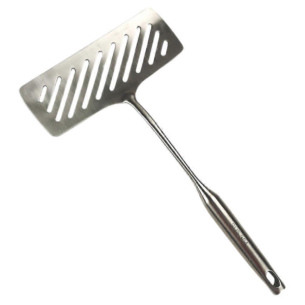 Flat Slotted Turner with Non Slip Handle for Steak and Fish Frying – Kitchen Tool for Oil Drainage and Precise Food Flipping