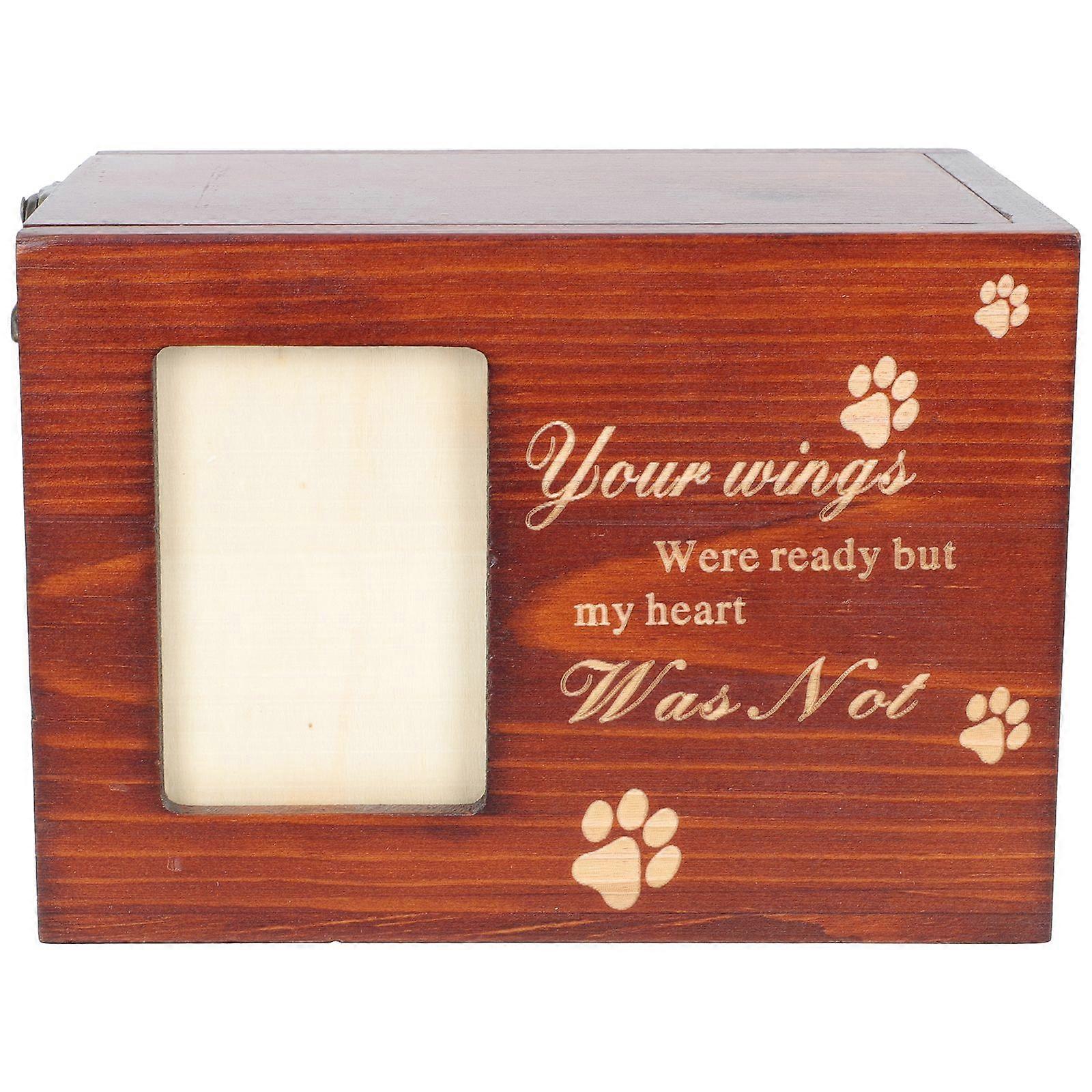 Pet Urn Bone Ash Box Pet Keepsake Cats Dogs Cinerary Casket Box with Photo Frame