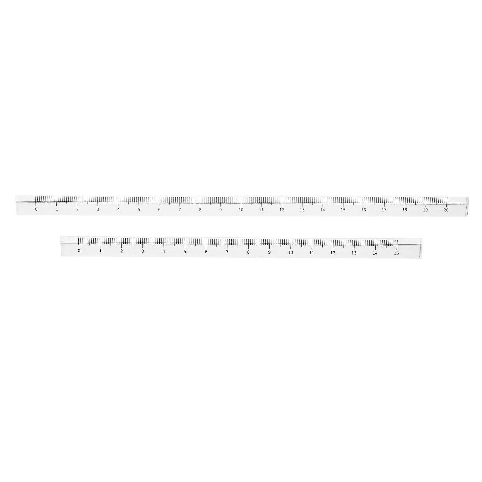 Office Measuring Supply Clear Plastic Ruler Triangle Architectural Scale Ruler For Students Metric Ruler 2Pcs