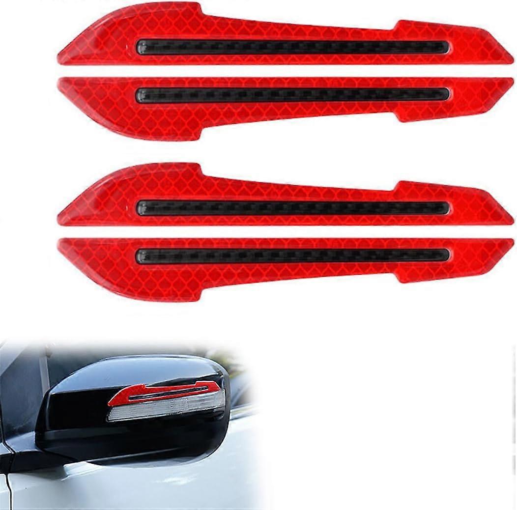 4pcs red car rearview mirror reflective stickers