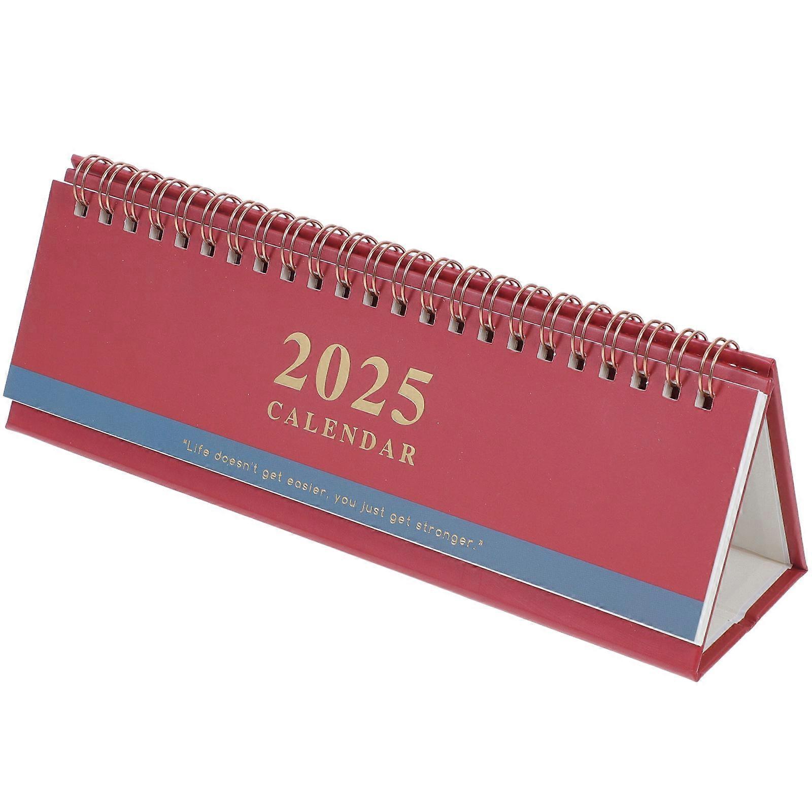 Flip Calendar For Classroom Standing Calendar Elegant Coil .00X10.50X1.50CM Recording Events Red Color 1Pack