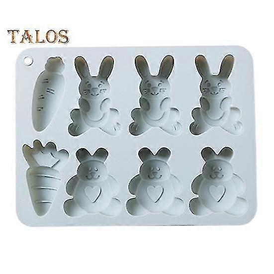 Clay Mold Flexible Soft Microwave Safe Unique 8 Cavity Non-sticky Cake Mold for Baking